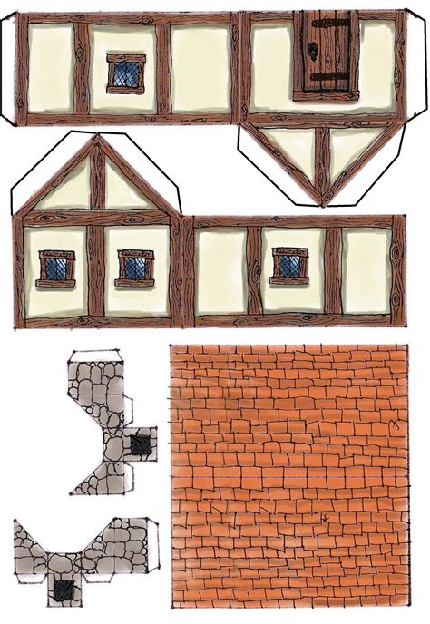 Colombages - Modèles en papier, Maison en carton