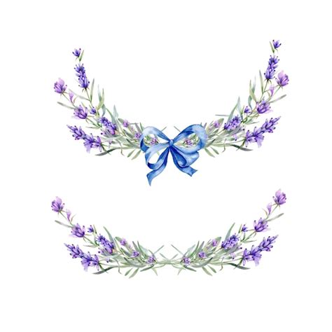 Premium Vector | Watercolor Lavender Wreath