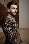 Buy Black Silk Embroidered Floral And Bird Pattern Sherwani For Men by Rohit Bal Online at Aza ...