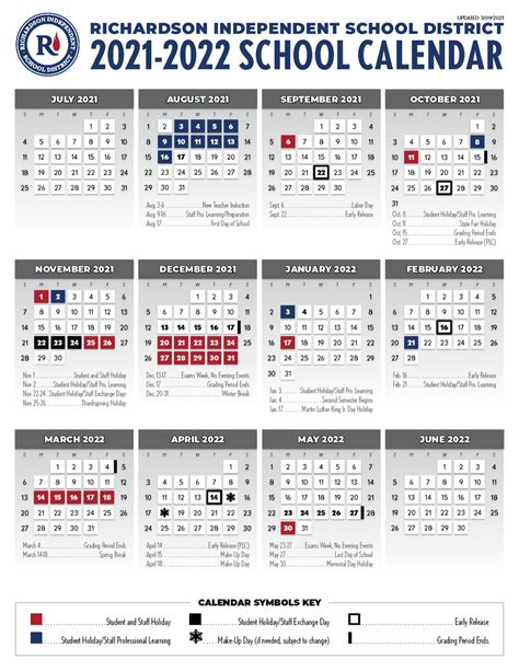 the calendar for highland independent school district 2012 - 2012 is shown in red, white and blue