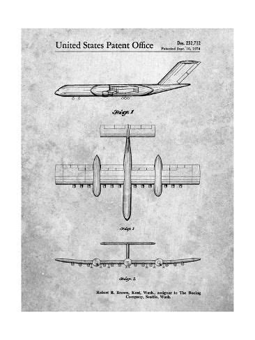 'Boeing RC-1 Airplane Concept Patent' Art Print - Cole Borders | Art ...