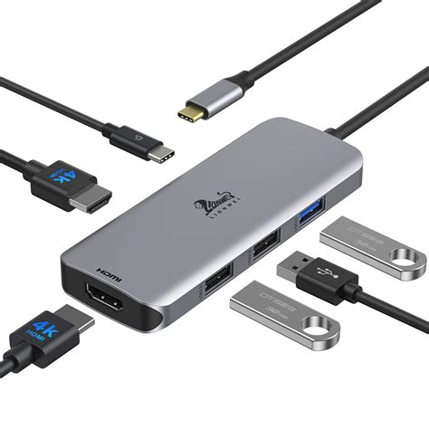 Buy USB C Hub Dual HDMI, USB C to Dual Monitors Adapter to Dual 4K HDMI ...