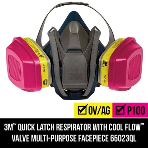 3M OV/AG P100 Pro Multi-Purpose Reusable Respirator With Quick Latch ...