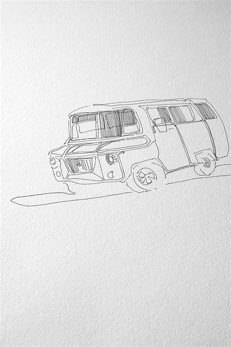 Minimal Van Art Line Car Line Drawing Art Print Minimalist - Etsy