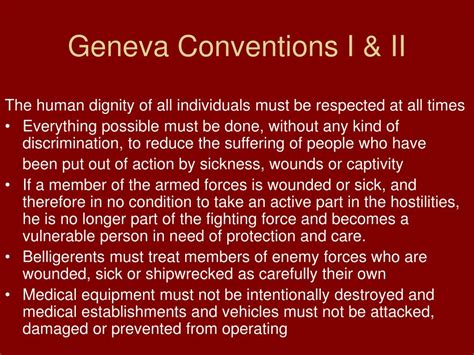 PPT - The Geneva Conventions and Human Rights during Wartime PowerPoint Presentation - ID:213842