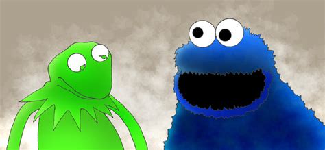 Kermit and Cookie Monster by kilroyart on DeviantArt