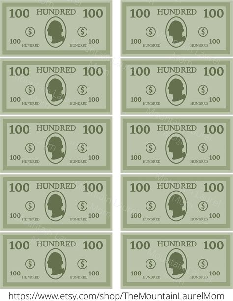 Toy Money Printable