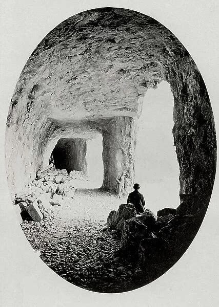 Tunnel St Gotthard Pass, Switzerland, photo c.1870s