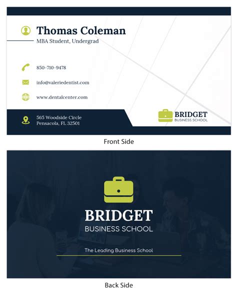 Student Business Card Template