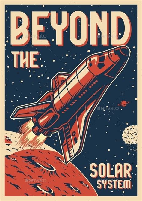 Vintage Space Colorful Poster | Retro space posters, Retro poster, Vintage space poster