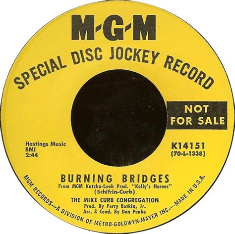 The Mike Curb Congregation* - Burning Bridges (1970, Vinyl) | Discogs