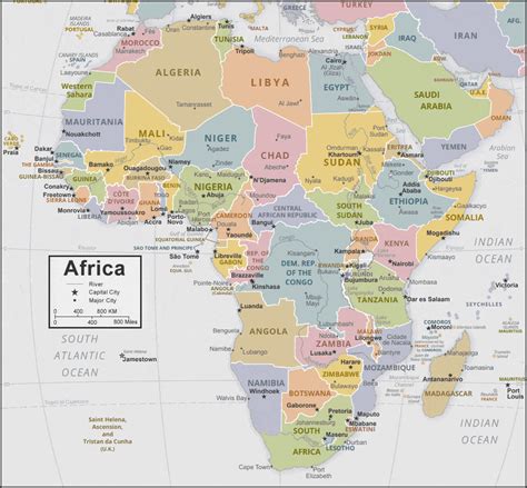 Africa Map With Capitals Printable