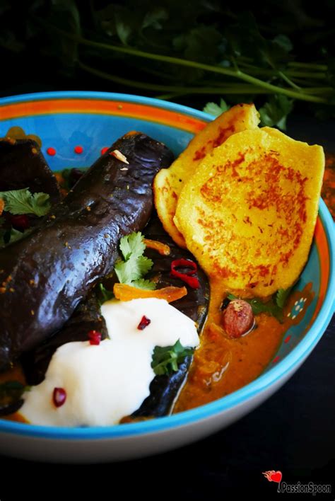 Roasted aubergine curry ; with coconut pancakes - PassionSpoon ...