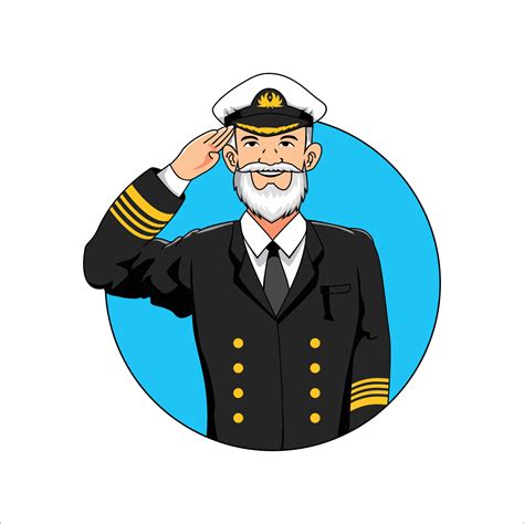 ship captain design illustration. profession cartoon icon, sign and symbol. 12950458 Vector Art ...