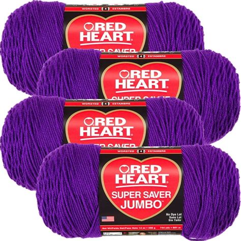 Red Heart Super Saver Yarn-Amethyst, Multipack Of 4 - Walmart.com - Walmart.com