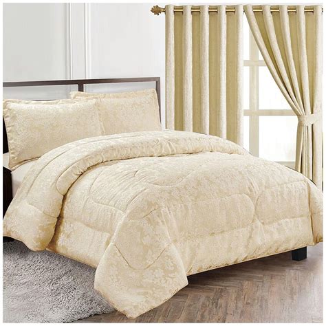 Luxurious Cream 3Pcs Quilted Jacquard Bedspread Super King Size | eBay