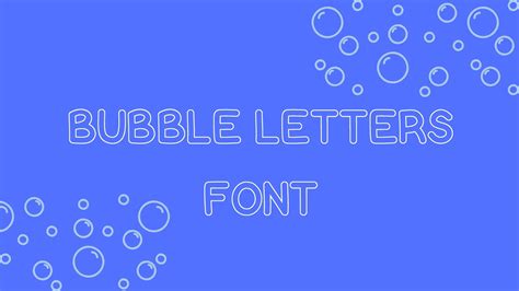 Bubble Letters Font Free Download