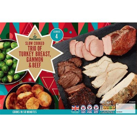 Morrisons Slow Cooked Trio Of Turkey Breast Gammon & Beef (1.6kg) - Compare Prices & Where To ...