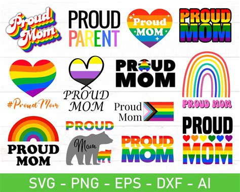 Proud Mama Pride Svg, Proud Mom Pride Svg, Proud Mom Rainbow Svg, Eps ...