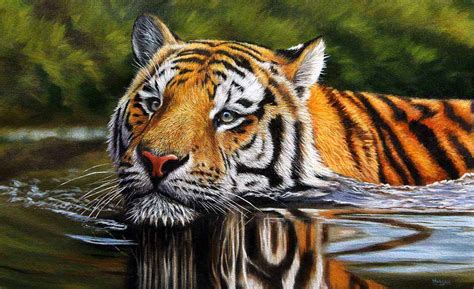 Realistic Tiger Painting at PaintingValley.com | Explore collection of ...