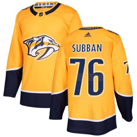 Nashville Predators Official Gold Adidas Authentic Adult NHL Hockey Jersey