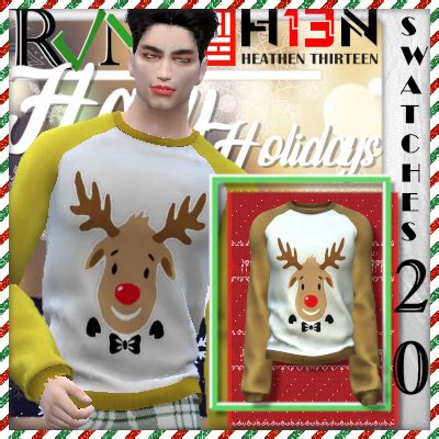 Matching Family Holiday Sweater Deer Printed - The Sims 4 Create a Sim ...