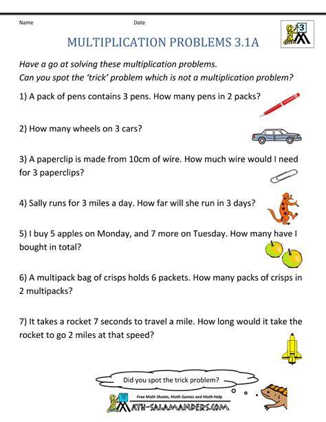 Grade 3 Math Word Problems Worksheets Pdf - Sara Battle's Math Worksheets