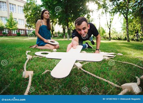 Friends Playing Tic-tac-toe on Green Grass in the Park Stock Image - Image of chalk, challenge ...