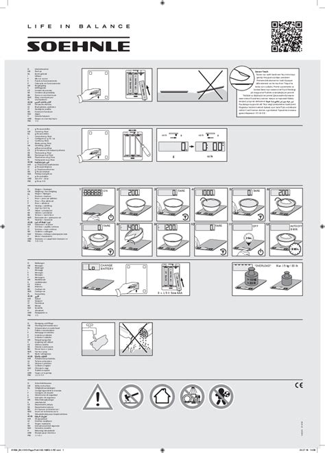 SOEHNLE Page Profi 200 Digital Kitchen Scale Manual