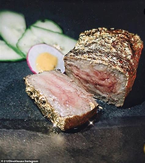 212 Steakhouse's $400 Kobe beef steak is covered in edible 24k gold | Daily Mail Online