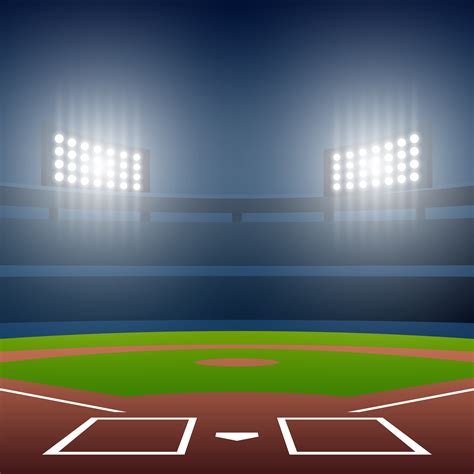 Night Baseball Field With Bright Stadium Vector Illustration 234932 Vector Art at Vecteezy