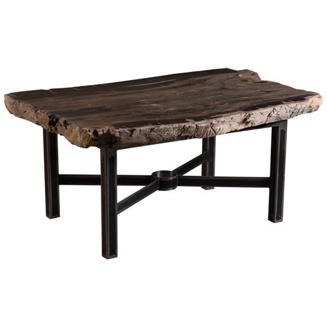 Makha Wood Dining Table, Single Plank Top Slab Legs and Butterfly Detail For Sale at 1stDibs