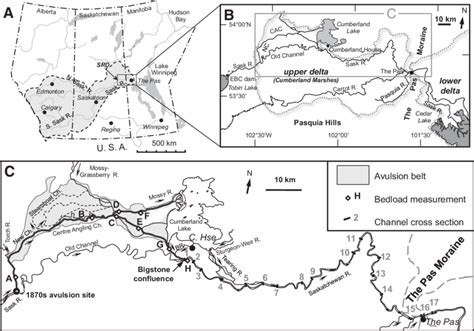 Location maps. A: Location of Saskatchewan River Delta (SRD) and ...