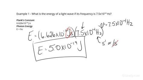 Calculating the Energy of a Light Wave Given Frequency | Physics | Study.com