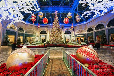 The Bellagio Christmas Tree And Decorations Photograph by Aloha Art