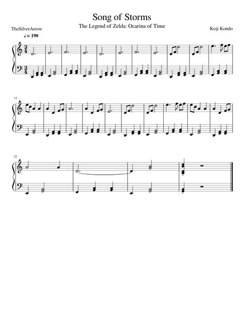 Song of Storms sheet music for Piano download free in PDF or MIDI