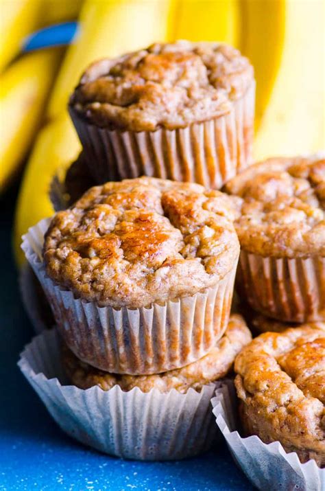 healthy banana cranberry muffins