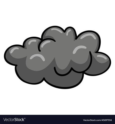 Grey cloud dark doodle Royalty Free Vector Image