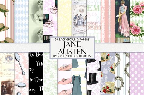 Jane Austen Background Papers Graphic by NiftyCraftyHouse · Creative Fabrica