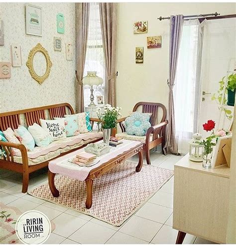 30 Desain Ruang Tamu Shabby Chic Minimalis Cantik Terbaru 2021 | Dekor Rumah