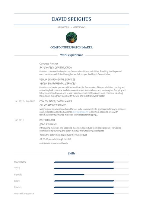 Concrete Finisher - Resume Samples and Templates | VisualCV