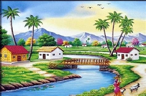 Beautiful Scenery Drawing, Drawing Scenery, Scenery Paintings, Beautiful Paintings, Landscape ...