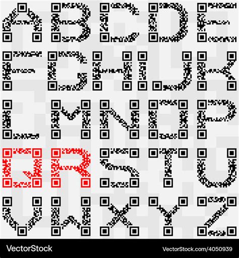 Qr code font Royalty Free Vector Image - VectorStock