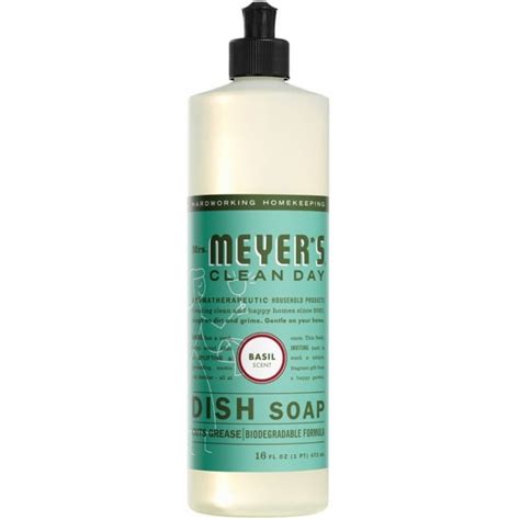 Mrs. Meyers Clean Day Dish Soap Basil Scent 16 fl oz