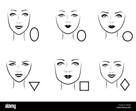 Female face types outline hi-res stock photography and images - Alamy