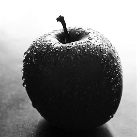 An Apple. | Apple picture, Black and white photography, Black apple