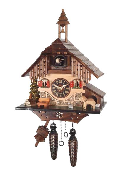 Beautiful little battery powered Black Forest chalet cuckoo clock ...