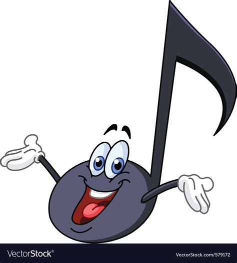 a music note cartoon character waving