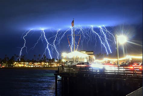 Latest winter storm flashes lightning through California sky