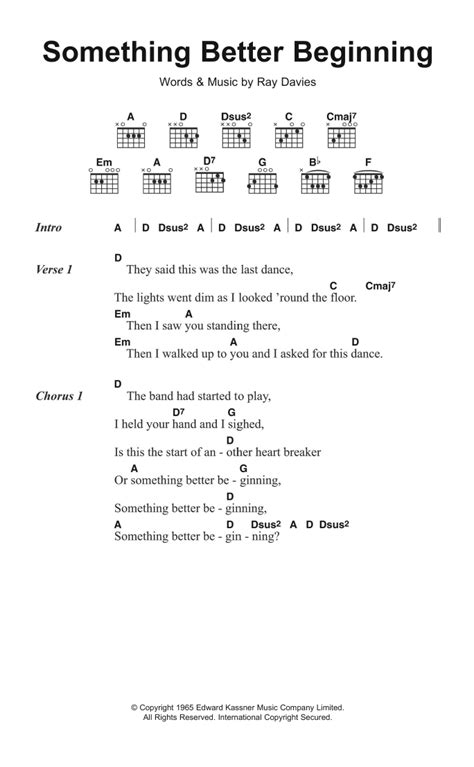 Something Better Beginning by The Kinks - Guitar Chords/Lyrics - Guitar ...